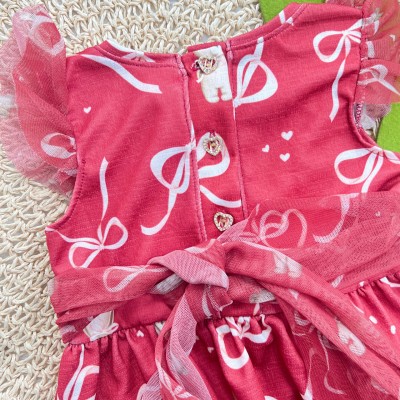 Vestido Ursos com Lacinhos - Vermelho